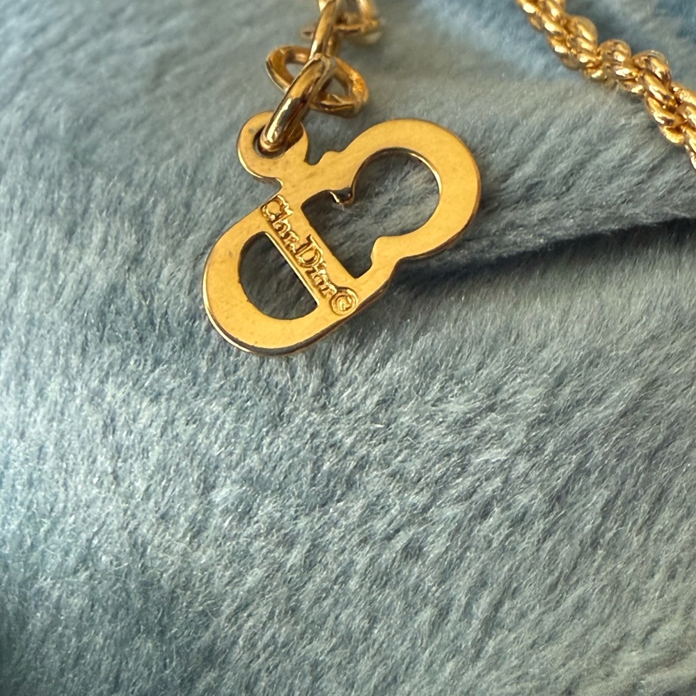 Gold Pendant Necklace vintage Christian Dior - Picture 6 of 6